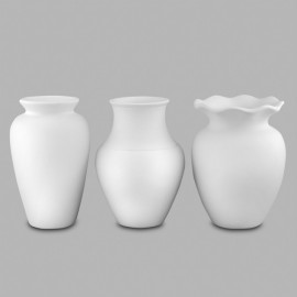 Ceramic Bisque Great Shapes Vase (asst of 3) - Case of 6